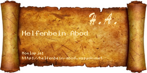 Helfenbein Abod névjegykártya